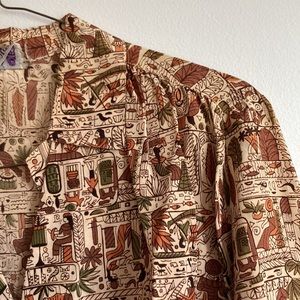 Vintage 1970s cropped blouse, Egyptian print